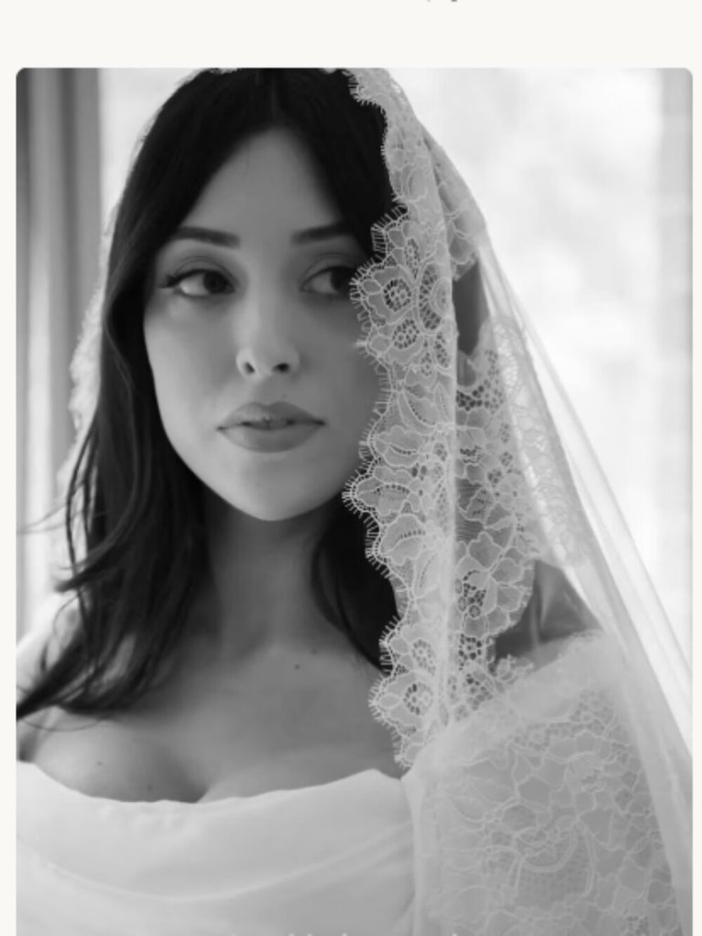 Soft Ivory Chantilly Eyelash Lace Cathedral Chapel Mantilla Veil Custom 98"